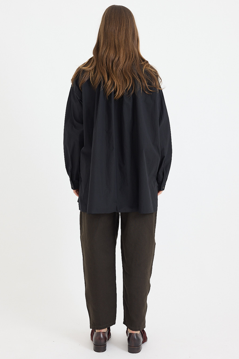 Kaval - Wide Gather Blouse - Typewriter Cotton