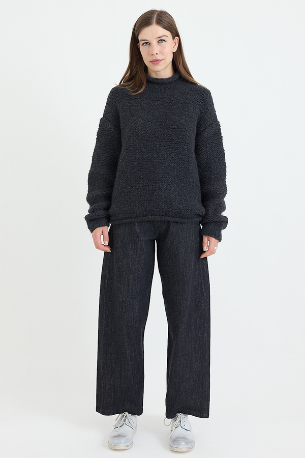 Lauren Manoogian - Handknit Purl Rollneck - Ink