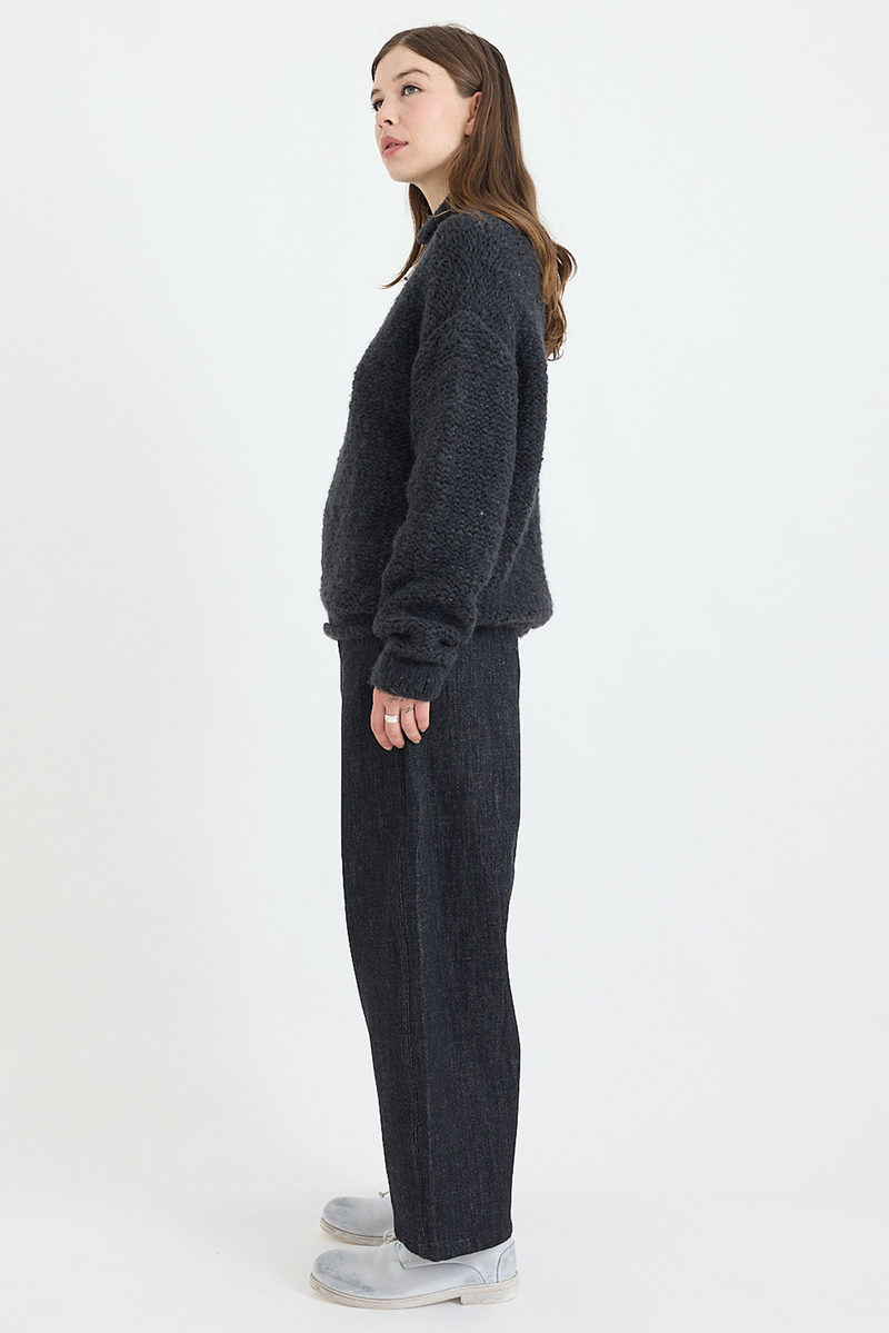 Lauren Manoogian - Handknit Purl Rollneck - Ink