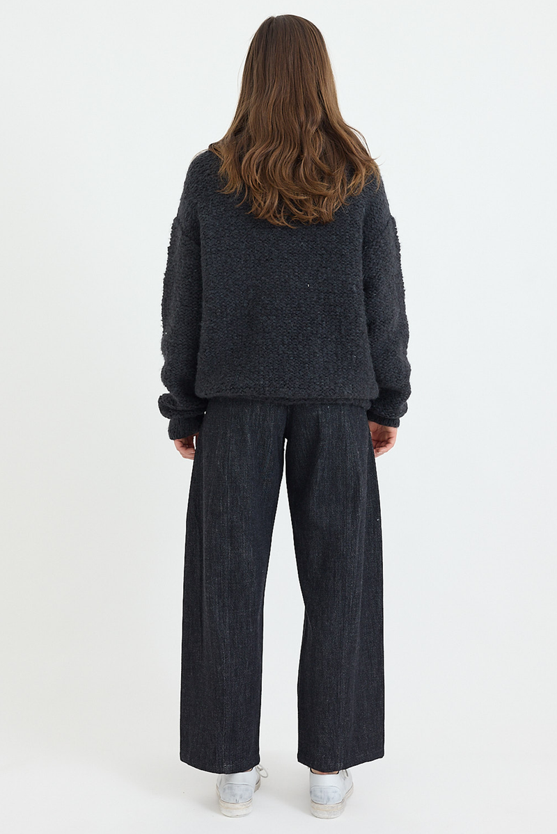 Lauren Manoogian - Handknit Purl Rollneck - Ink