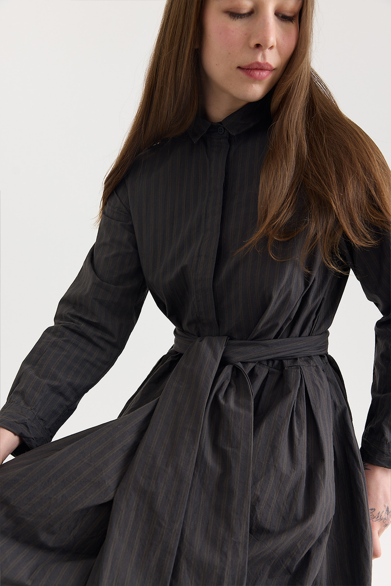 Bergfabel - Lena Dress - Moss Stripe