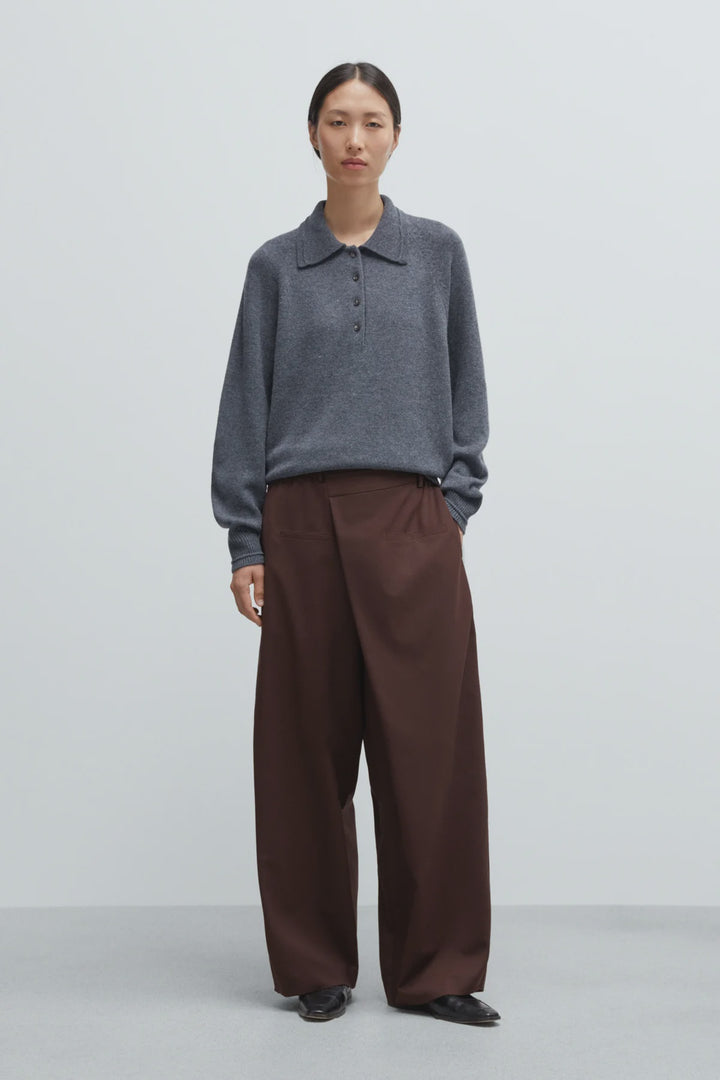 Cordera - Merino Wool Polo Sweater - Grey