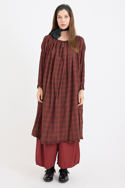 Metta - Elle Gathered Dress - Cotton Voile Check