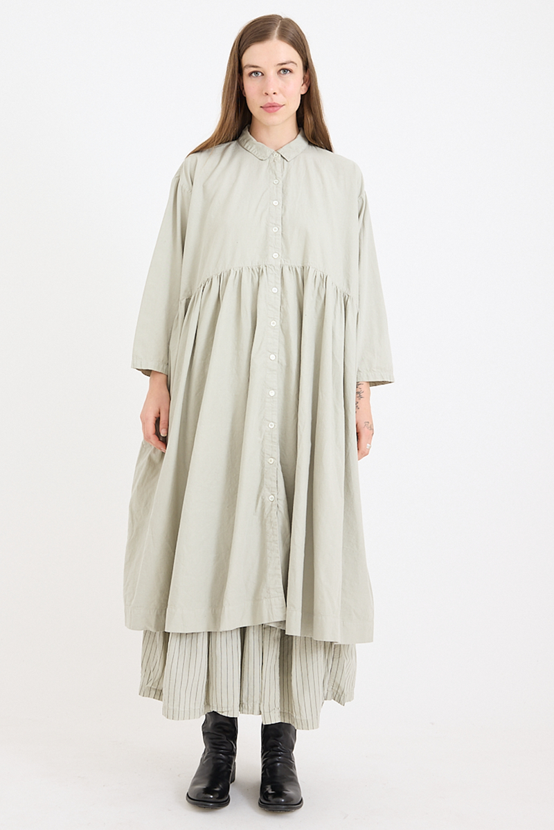 Metta - Oak Gathered Waist Dress - Cotton Twill