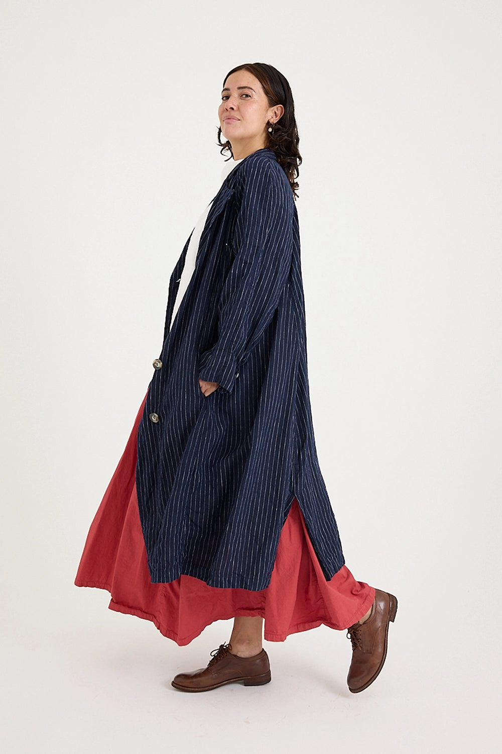 Metta - 1915 Unisex Duster Jacket - Pin Stripe