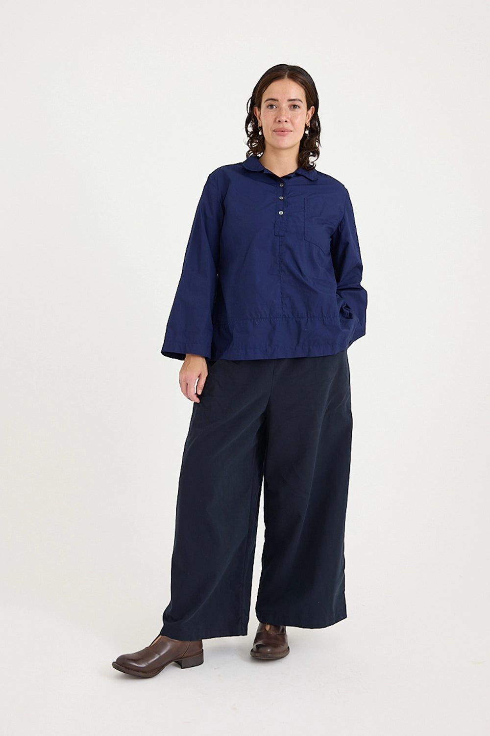 Metta - Aya Wide Pleat Pant - Brushed Cotton Twill
