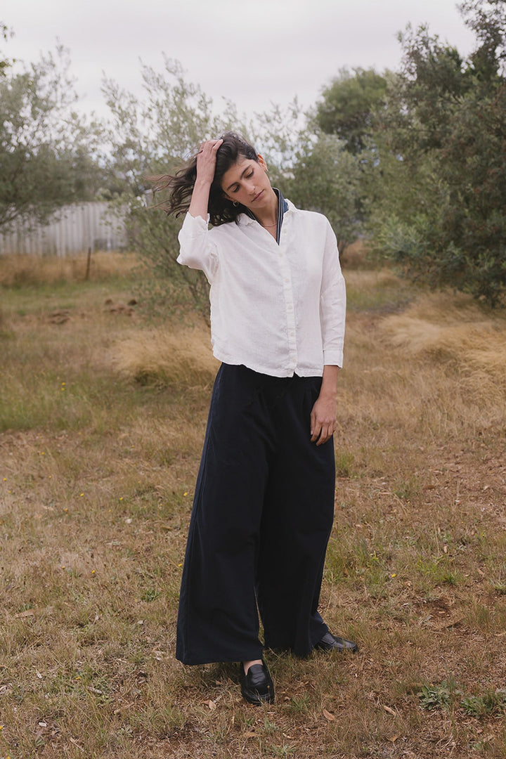 Metta - Aya Wide Pleat Pant - Brushed Cotton Twill