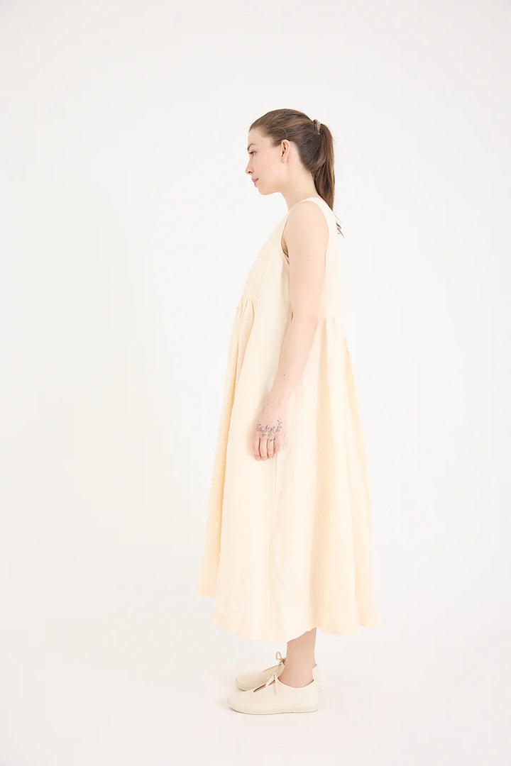 Metta - Dahlia Square Neck Dress - Light Linen