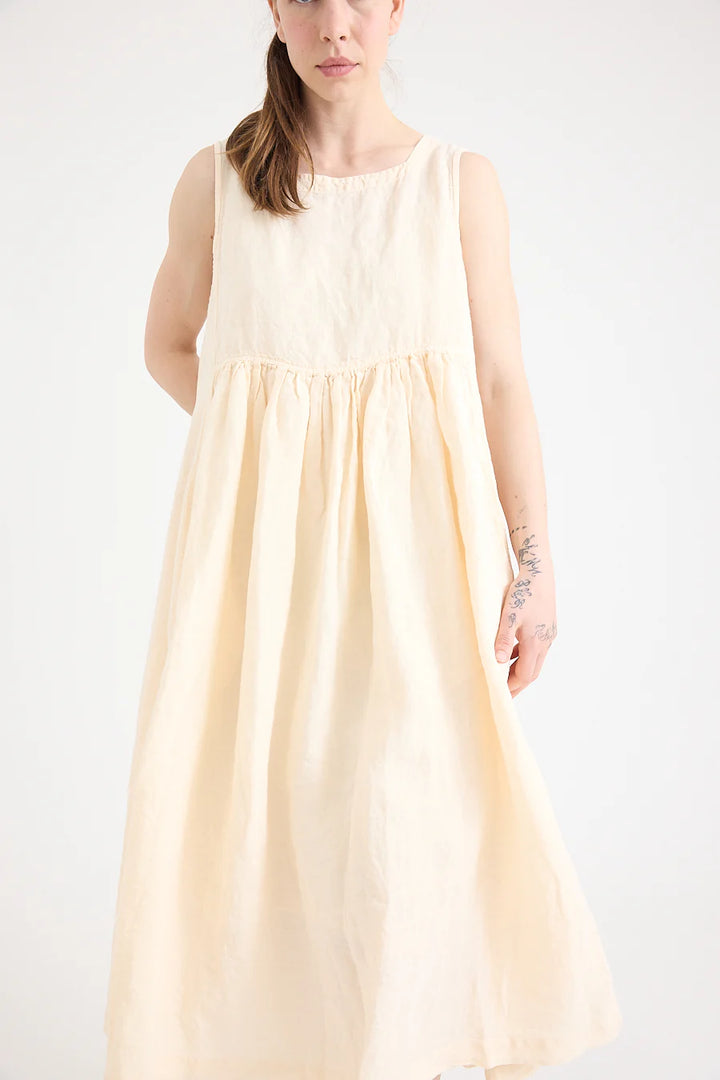 Metta - Dahlia Square Neck Dress - Light Linen