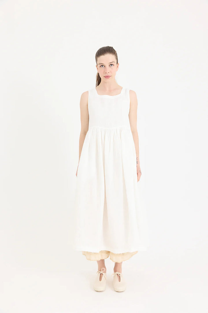 Metta - Dahlia Square Neck Dress - Light Linen