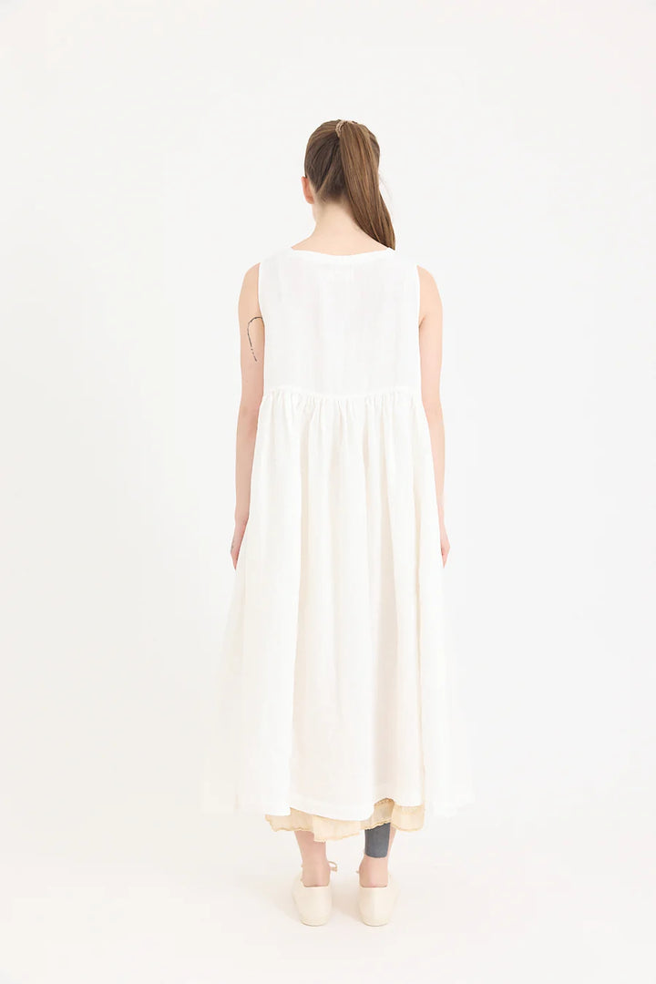 Metta - Dahlia Square Neck Dress - Light Linen