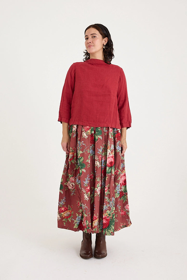 Metta - Emma Button Back Top - Light Linen