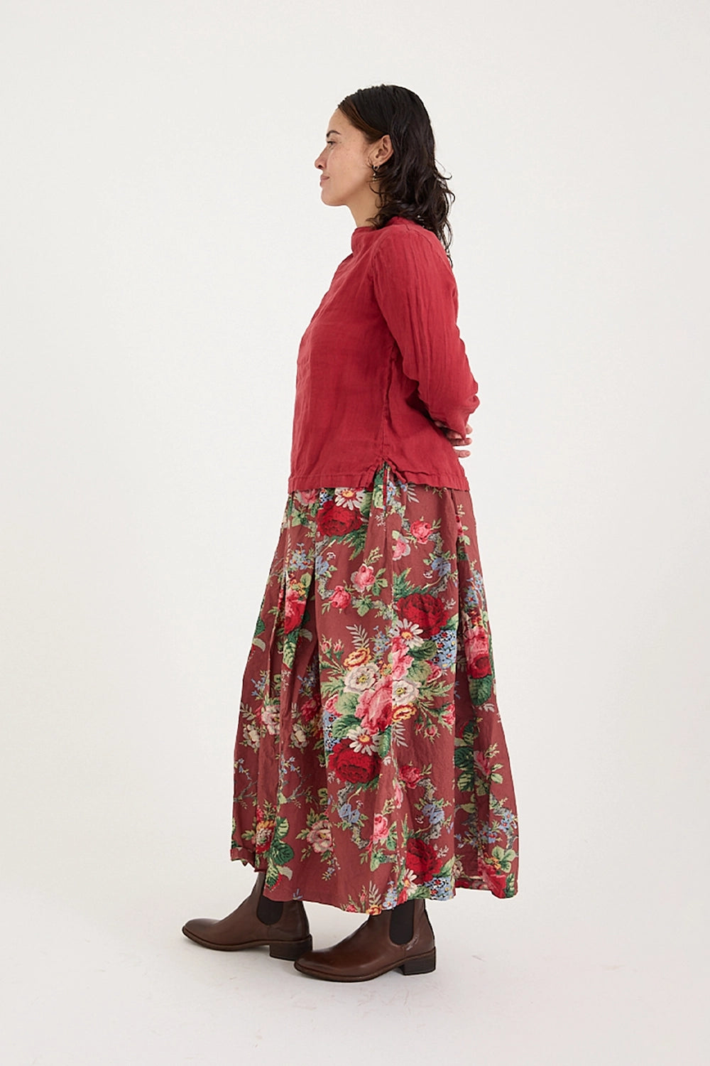 Metta - Emma Button Back Top - Light Linen