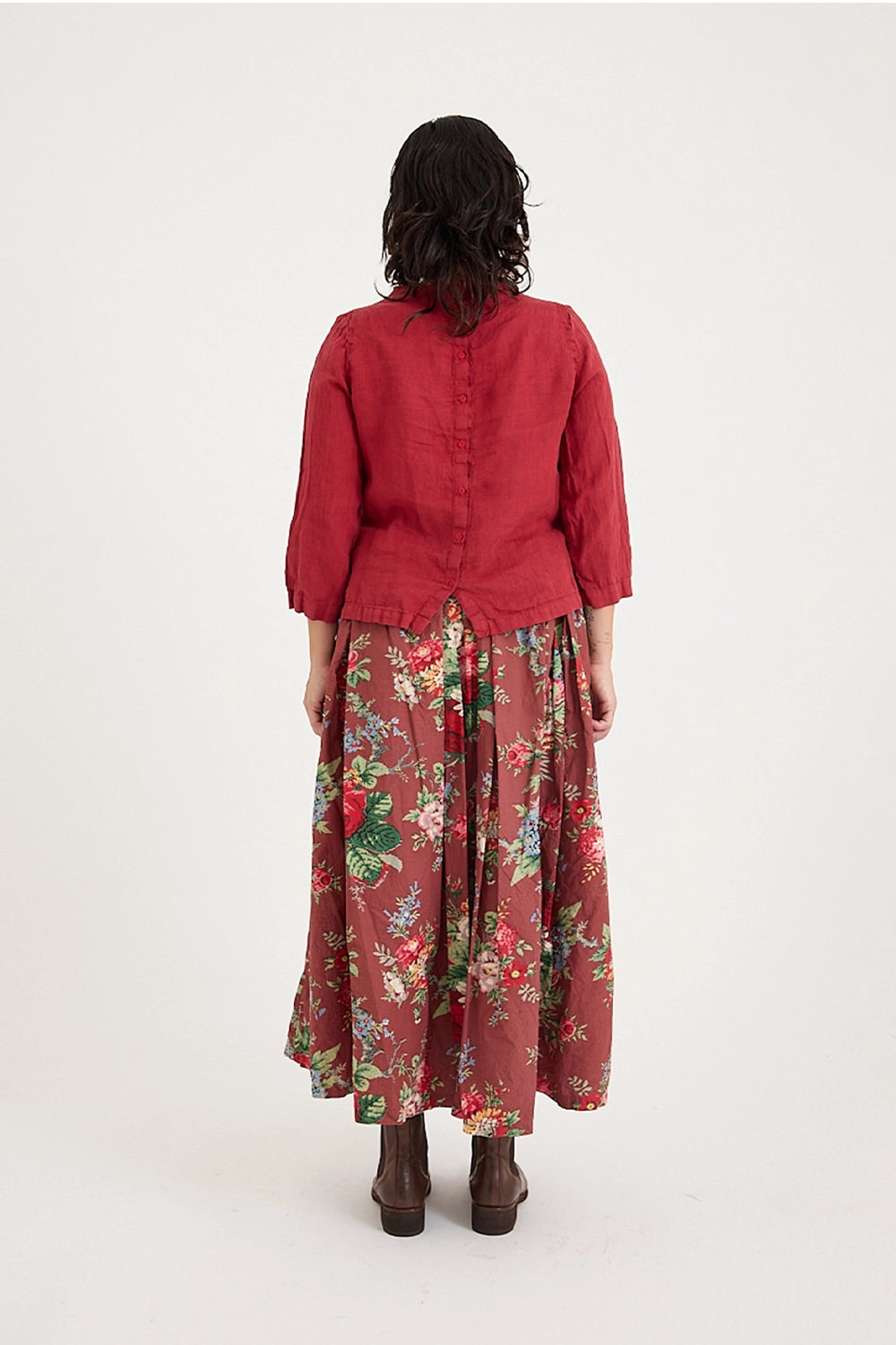 Metta - Emma Button Back Top - Light Linen