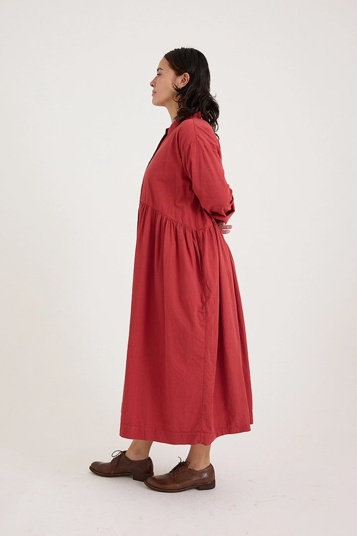 Metta - Oak Gathered Waist Dress - Cotton Twill