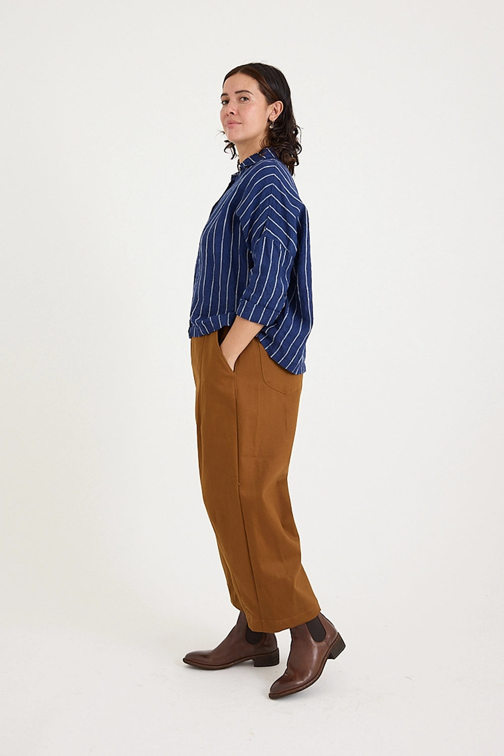 Metta - Rae Shirt - Pinstripe Linen