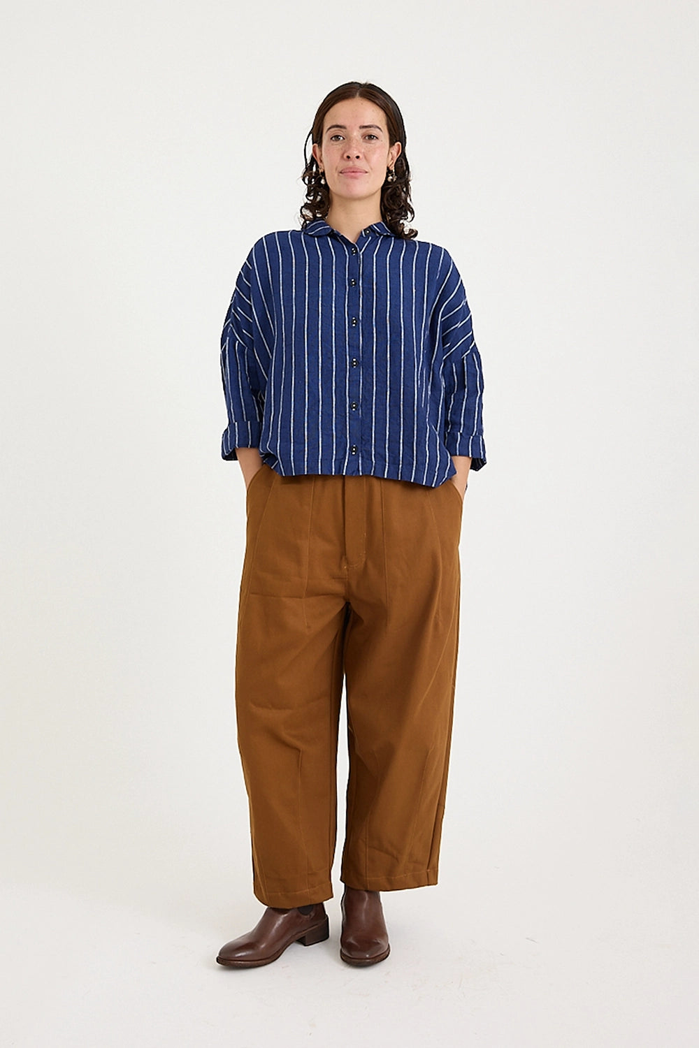 Metta - Rae Shirt - Pinstripe Linen