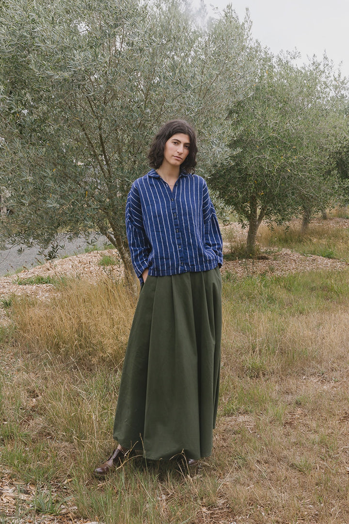Metta - Rae Shirt - Pinstripe Linen