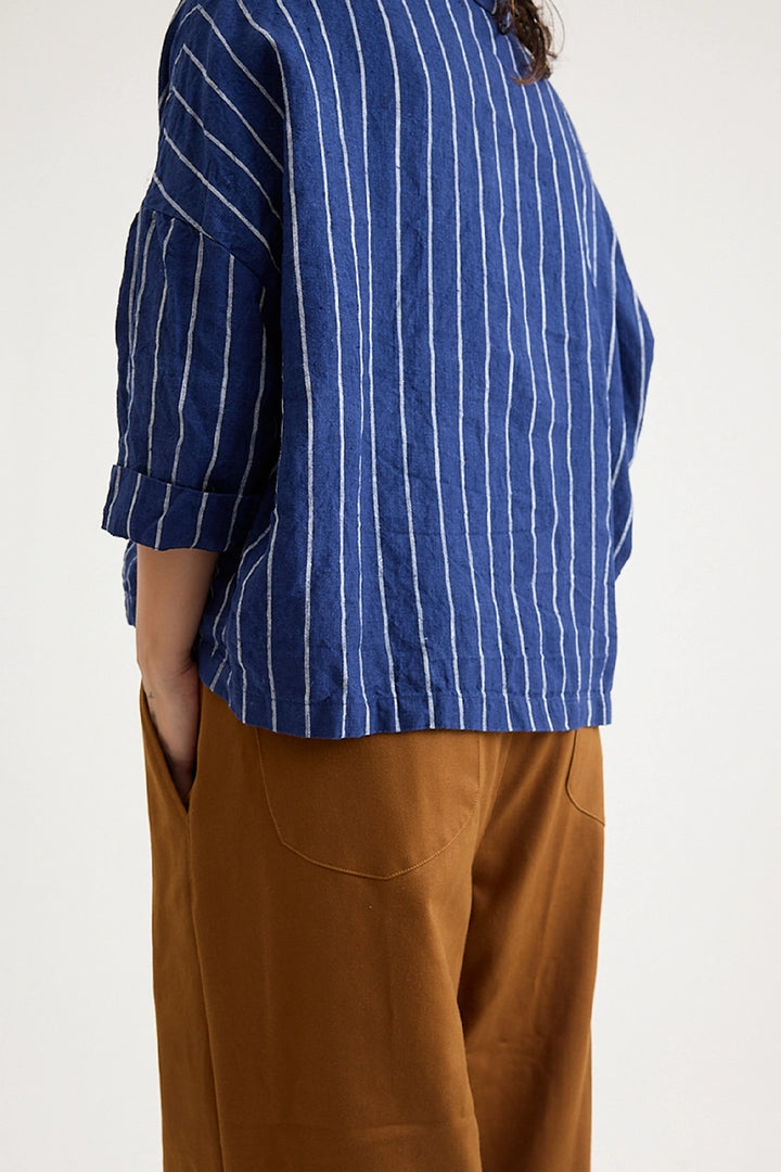 Metta - Rae Shirt - Pinstripe Linen
