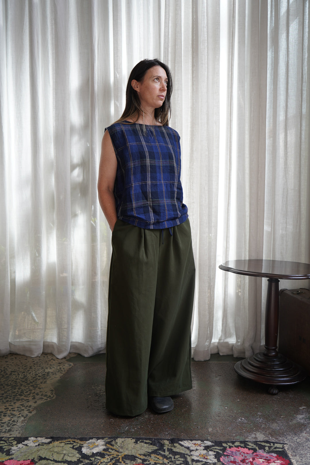 Metta - Aya Wide Pleat Pant - Brushed Cotton Twill