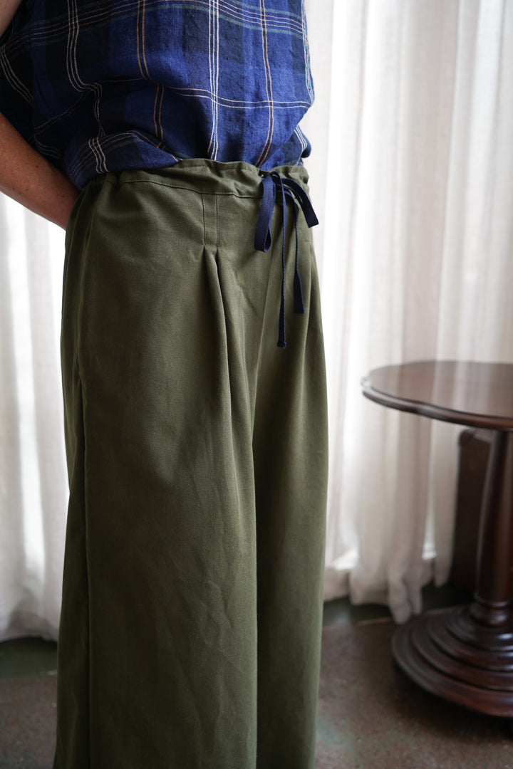 Metta - Aya Wide Pleat Pant - Brushed Cotton Twill