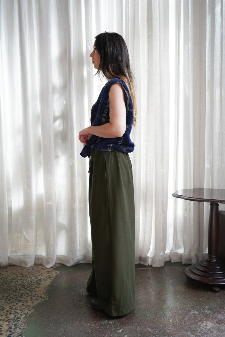 Metta - Aya Wide Pleat Pant - Brushed Cotton Twill