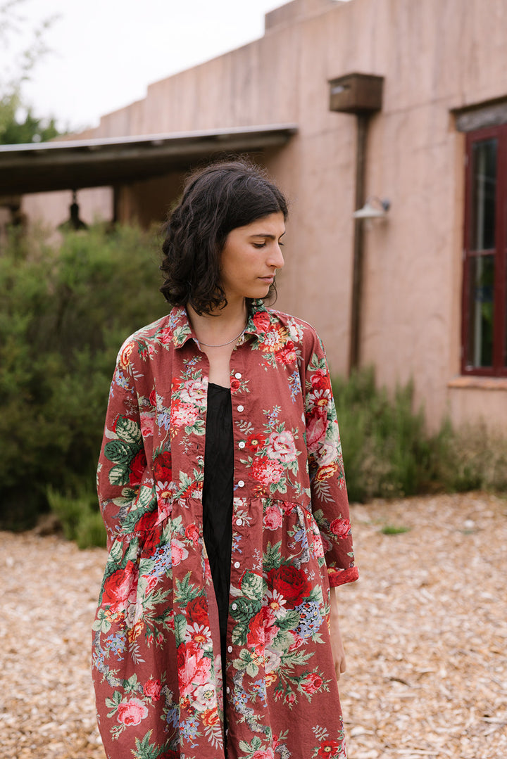 Metta - Oak Gathered Waist Dress - Sunset Garden Chintz