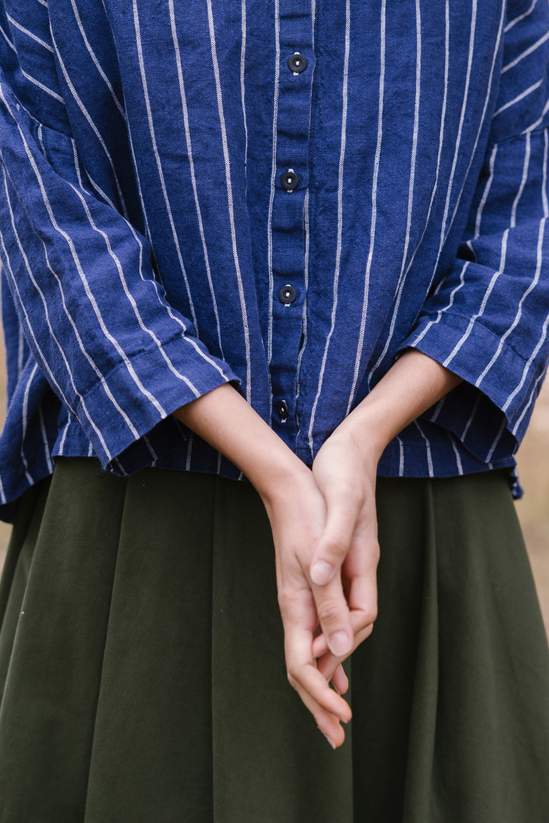 Metta - Rae Shirt - Pinstripe Linen