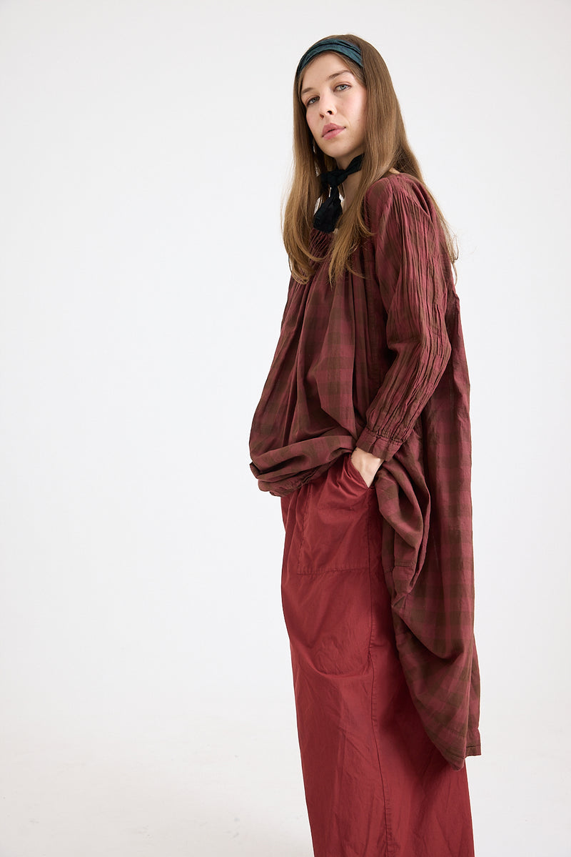 Metta - Elle Gathered Dress - Cotton Voile Check