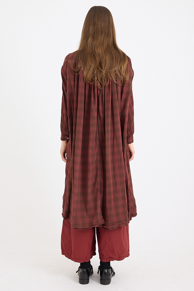 Metta - Elle Gathered Dress - Cotton Voile Check