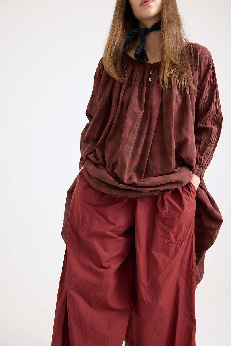 Metta - Elle Gathered Dress - Cotton Voile Check