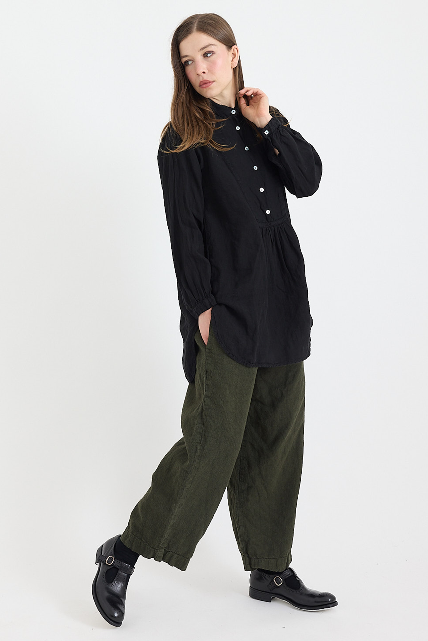 Frankie Peg Pant in Mid-Weight Linen