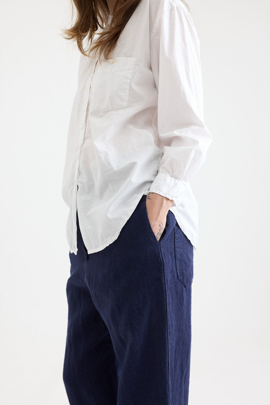 Metta - Italy Collarless Shirt - Cotton Poplin