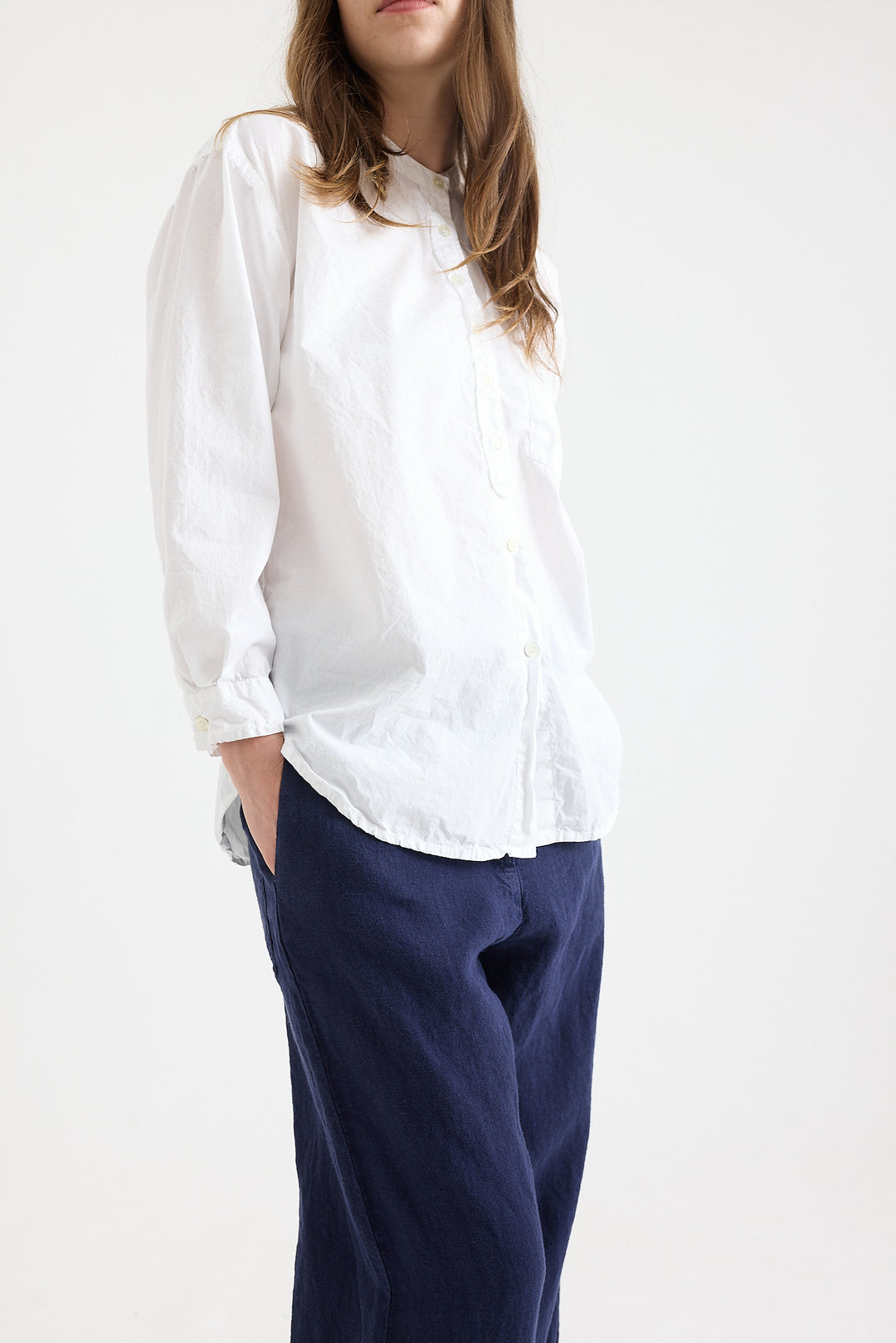 Metta - Italy Collarless Shirt - Cotton Poplin