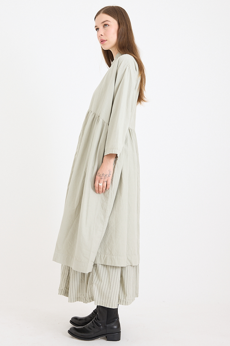 Metta - Oak Gathered Waist Dress - Cotton Twill