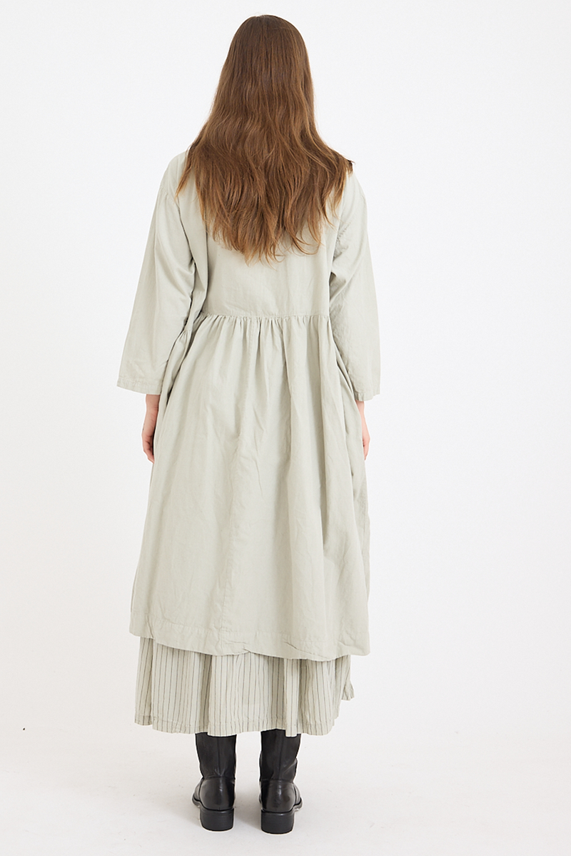 Metta - Oak Gathered Waist Dress - Cotton Twill