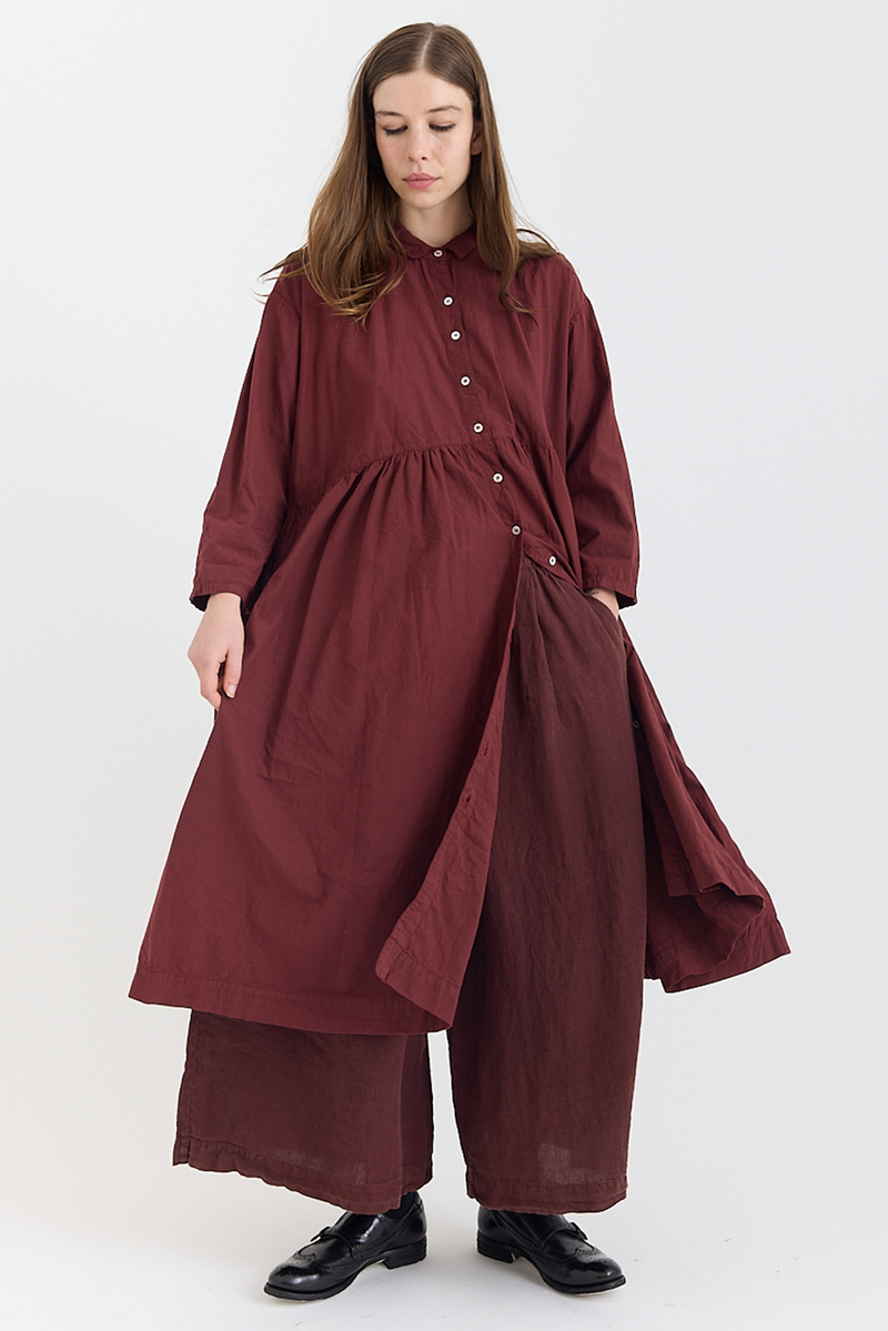 Metta - Oak Gathered Waist Dress - Cotton Twill