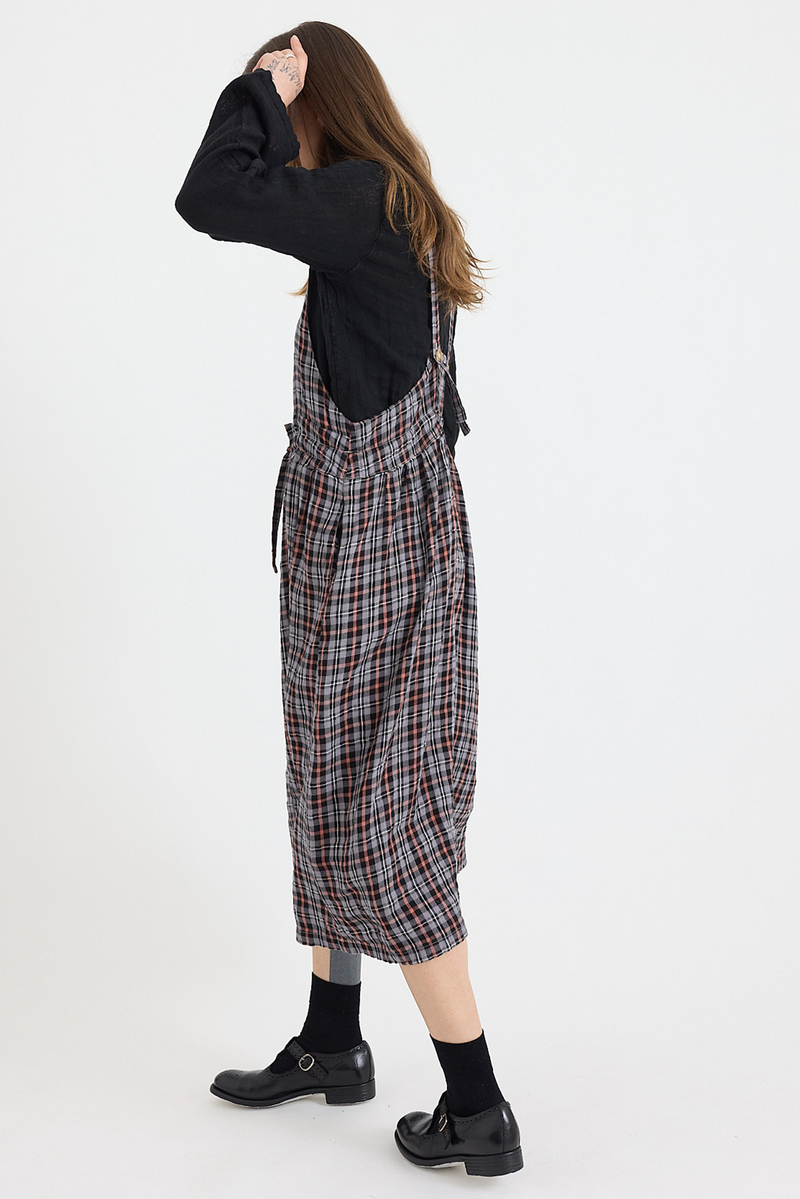 Metta - Thea Apron Dress - Brushed Linen Check