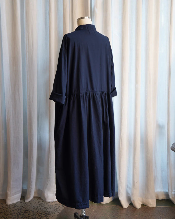 Metta - Oak Gathered Waist Dress - Cotton Twill