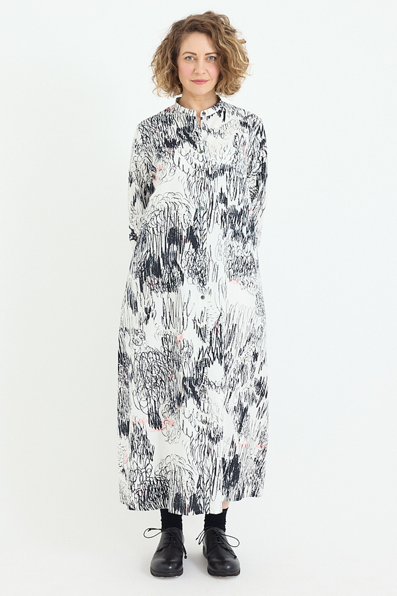 Minä Perhonen - Cache Cache Dress - Silk/Cotton - Black