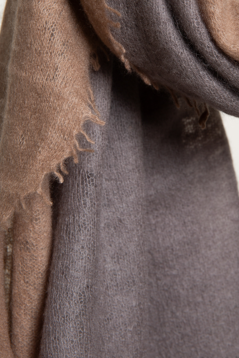 Mirror In The Sky - Open Knitted Shawl - Degradee