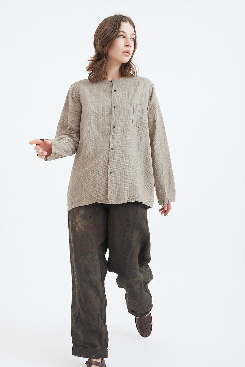 Kaval - No-Collar Shirt Linen