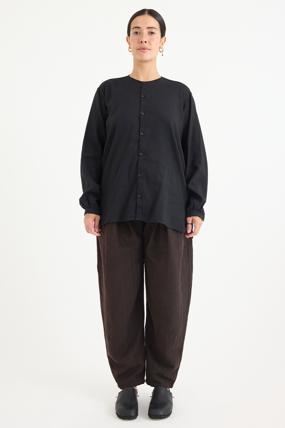 Kaval - No-Collar Plain Shirt