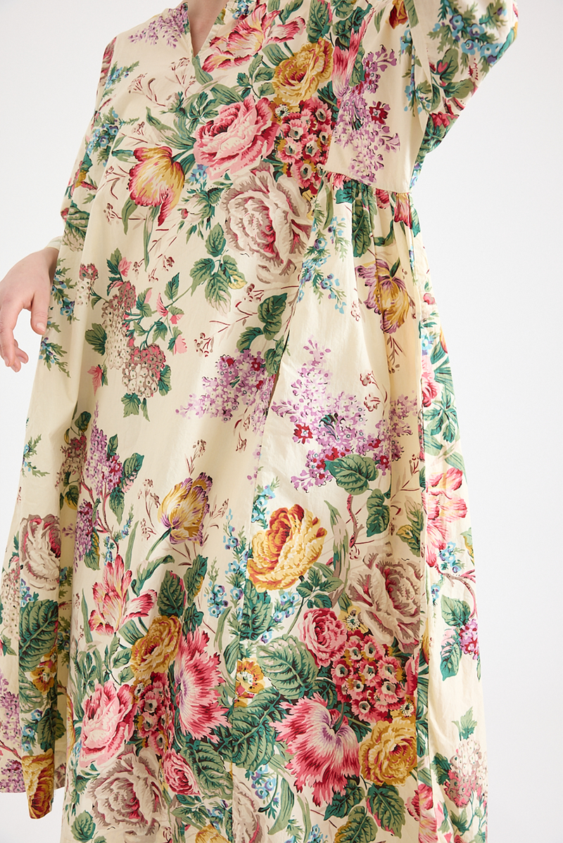 Metta - Nomi Dress - Bouquet Print Cotton Poplin