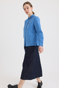Toast - Ollie Check Shirt - Mid Blue