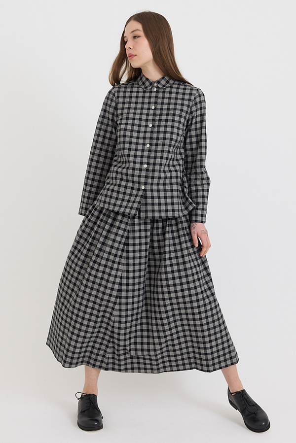 Toast - Ollie Binding Check Cotton Wool Shirt - Black/Ecru