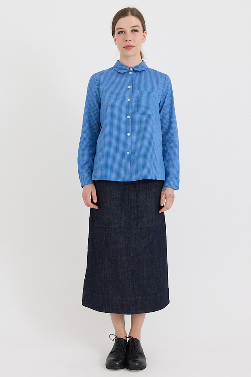 Toast - Ollie Check Shirt - Mid Blue