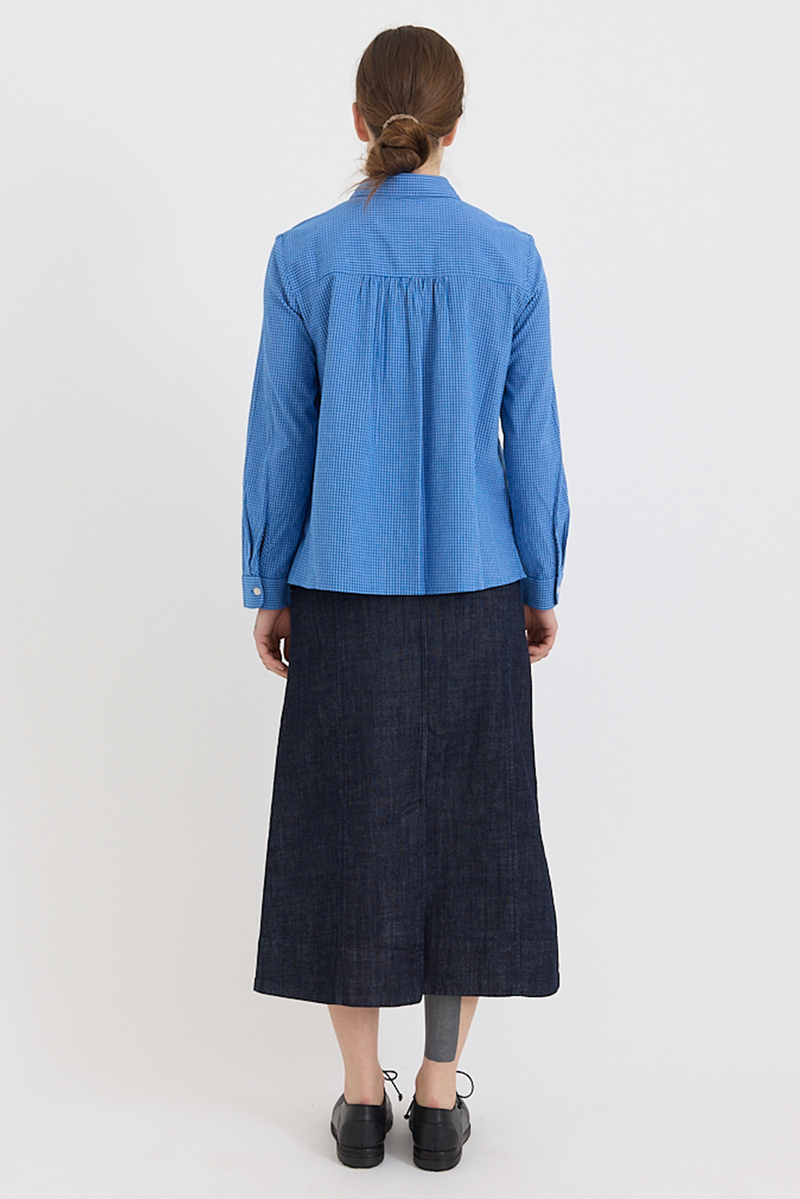 Toast - Ollie Check Shirt - Mid Blue