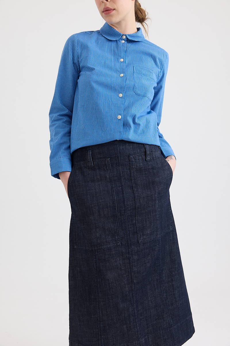 Toast - Ollie Check Shirt - Mid Blue