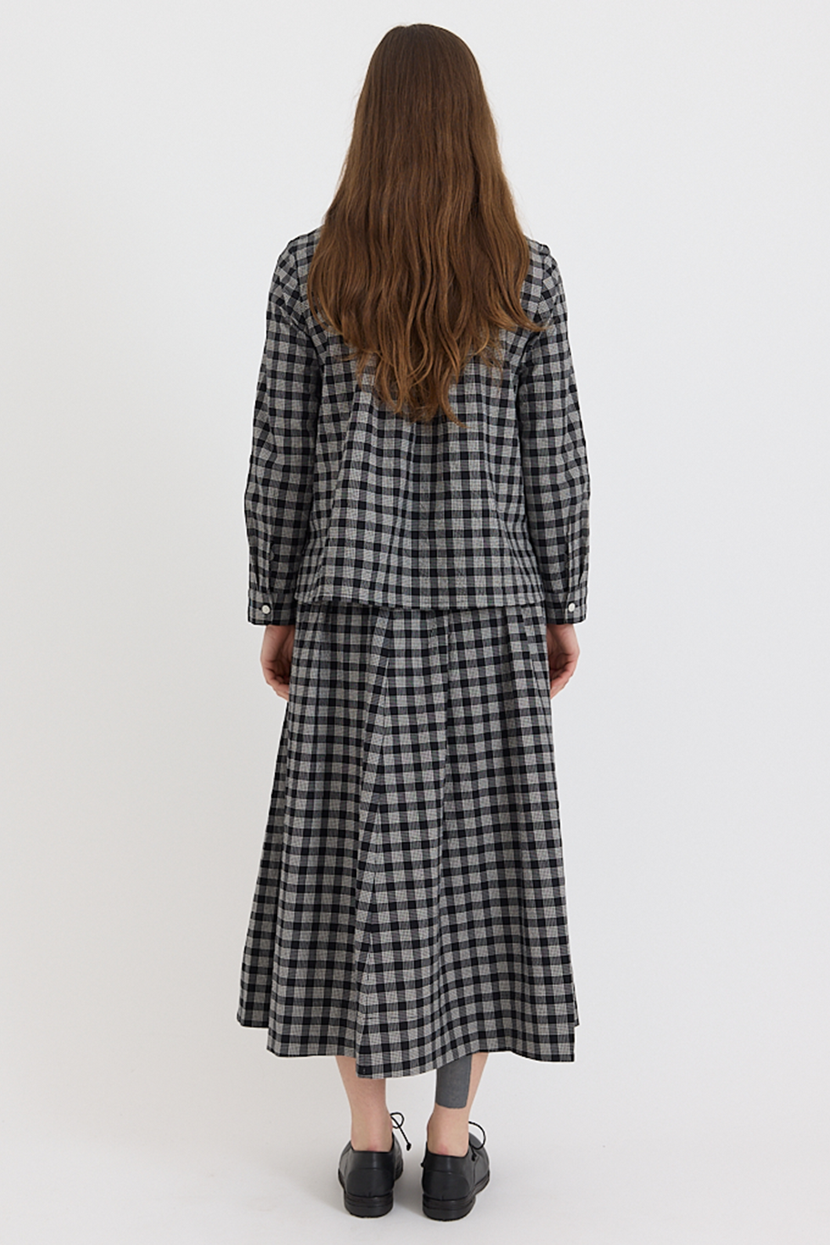 Toast - Ollie Binding Check Cotton Wool Shirt - Black/Ecru